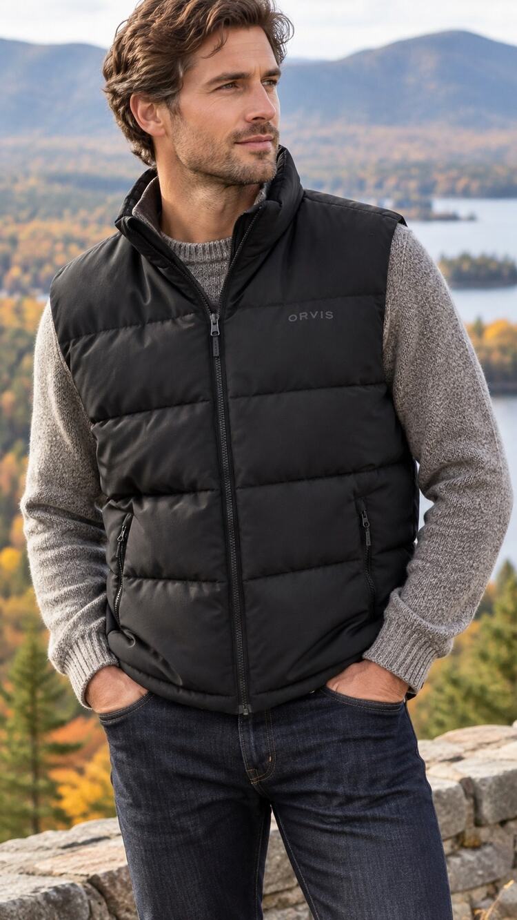 Gorpcore Orvis Classic Collection Black Quilted Insulated Puffer Vest Men’s L